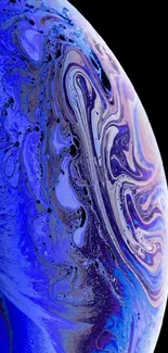 Abstract blue swirl wallpaper with vibrant patterns.