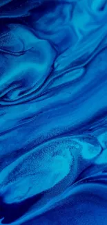 Vibrant blue abstract wallpaper with fluid patterns.