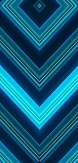 Vibrant blue chevron pattern mobile wallpaper.