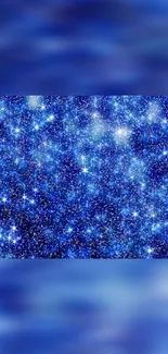 Vibrant blue cosmic wallpaper with stars.