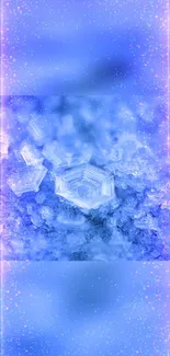 Vibrant blue crystal mobile wallpaper design.