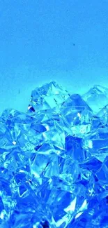 Vibrant blue crystals create a cool and icy wallpaper design.