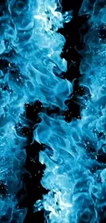 Vibrant blue flame mobile wallpaper design.