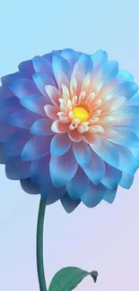 Vibrant blue flower on pastel background wallpaper.