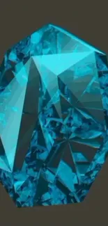 Vibrant aqua blue faceted gemstone design wallpaper.