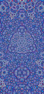 Vibrant blue geometric pattern wallpaper for mobile.