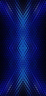 Vibrant blue geometric pattern wallpaper