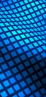 Vibrant blue geometric wallpaper with dynamic squares pattern.