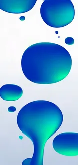 Vibrant blue gradient bubbles mobile wallpaper.