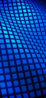 Vibrant blue grid wave pattern mobile wallpaper.