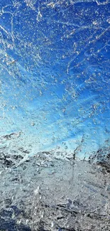 Dynamic blue ice texture mobile wallpaper.