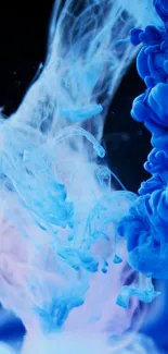 Abstract blue ink cloud background wallpaper.