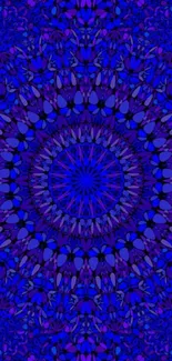 Blue and purple kaleidoscope mobile wallpaper with intricate patterns.