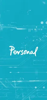 Vibrant blue minimalist mobile wallpaper with 'Personal' in script.