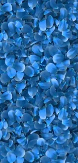 Wallpaper with scattered blue petals creating a vibrant and serene look.