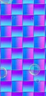 Colorful blue and purple gradient geometric wallpaper.