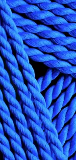 Vibrant blue braided rope texture wallpaper for mobile.