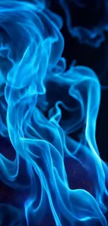 Abstract vibrant blue smoke wallpaper design.