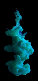 Vibrant blue smoke swirling in dark background, creating a stunning visual effect.