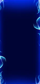 Vibrant blue smoke wallpaper with glowing edges.