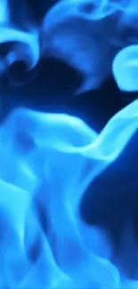 Vibrant blue smoke swirling wallpaper for mobile.