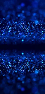 Vibrant blue sparkling mobile wallpaper with glittering effect.