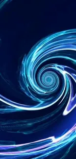 Dynamic blue spiral design abstract wallpaper for mobile phones.