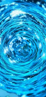 Captivating blue spiral vortex wallpaper for mobile devices.