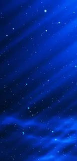 Vibrant blue starry night sky wallpaper for mobile phone screens.