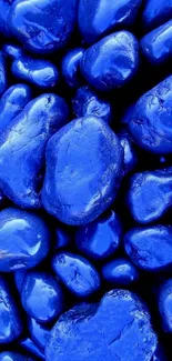 Cobalt blue stones with vibrant texture for mobile wallpaper.