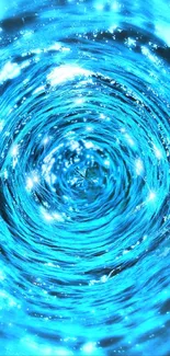 Mesmerizing blue swirl wallpaper with abstract vortex pattern.