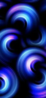 A vibrant blue swirl pattern wallpaper for mobile devices.