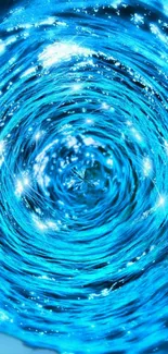 Vibrant blue vortex swirling wallpaper for smartphones.