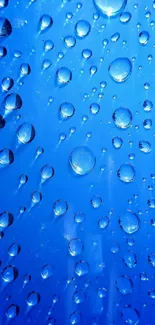 Vivid blue water droplets pattern on mobile wallpaper.