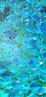 Vibrant blue abstract wallpaper with water droplets effect.