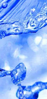 Blue water splash mobile wallpaper with fluid motion.