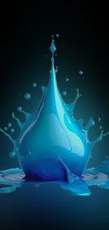 Vibrant blue splash art wallpaper with fluid design.