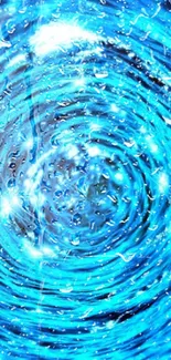 Abstract vibrant blue swirl with water ripples and light effects, perfect for mobile.