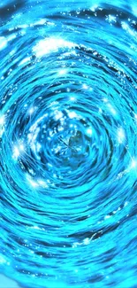 Mesmerizing blue swirl wallpaper with water and light reflections.