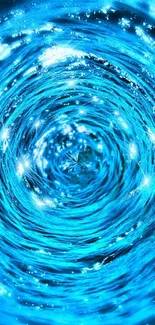 Bright blue swirling water visual for mobile wallpaper.