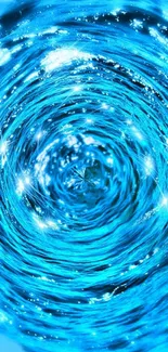 Vibrant blue water vortex phone wallpaper with dynamic swirling motion.