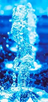 Vibrant blue waterfall splash on mobile wallpaper.