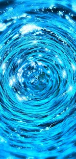 Vibrant blue whirlpool wallpaper with swirling water and light reflections.