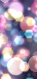 Vibrant bokeh light wallpaper with colorful blurred circles.