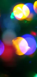 Vibrant bokeh mobile wallpaper with colorful lights.