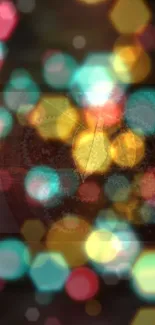 Vibrant bokeh wallpaper with colorful light circles.