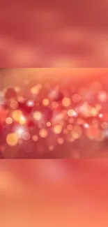 Vibrant bokeh wallpaper with red-orange hues and sparkling lights.