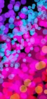 Vibrant multicolored bokeh wallpaper with pink and orange tones.