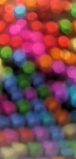 Vibrant multicolored blurry bokeh wallpaper for mobile phones.