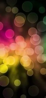 Vibrant colorful bokeh wallpaper with blurred circles.